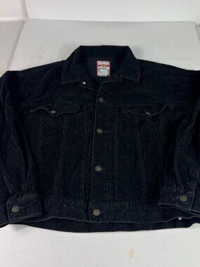 VTG Warner Bros Bugs Bunny Corduroy Jacket Adult Large Black Embroidered Trucker